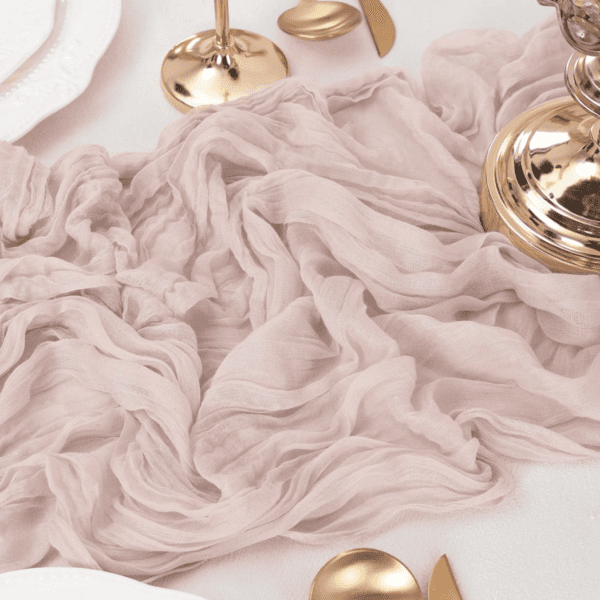 **RENT** Gauze Cheesecloth Table Runner ~ Soft Pink