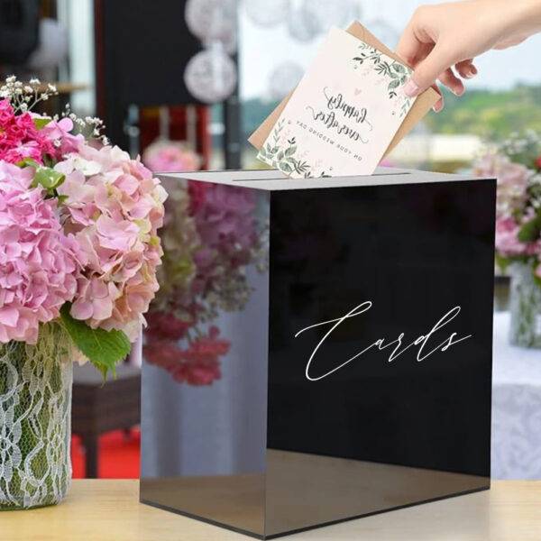 **RENT** Acrylic Wedding or Graduation Card Box ~ Black