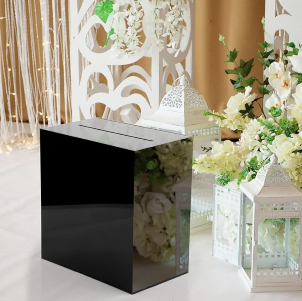 **RENT** Acrylic Wedding or Graduation Card Box ~ Black - Image 2